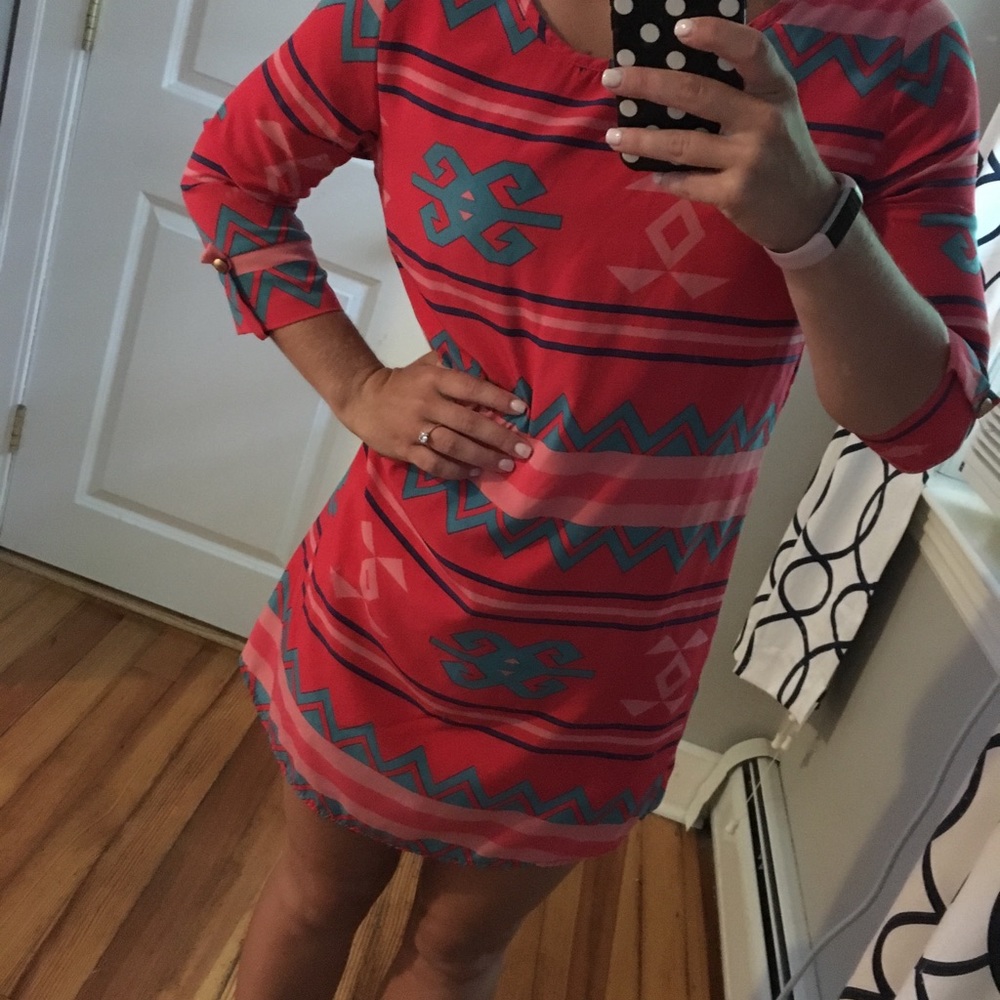 Shophopes Red Aztec tribal dress